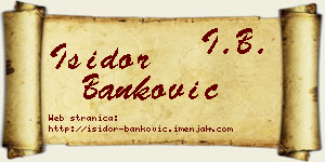 Isidor Banković vizit kartica